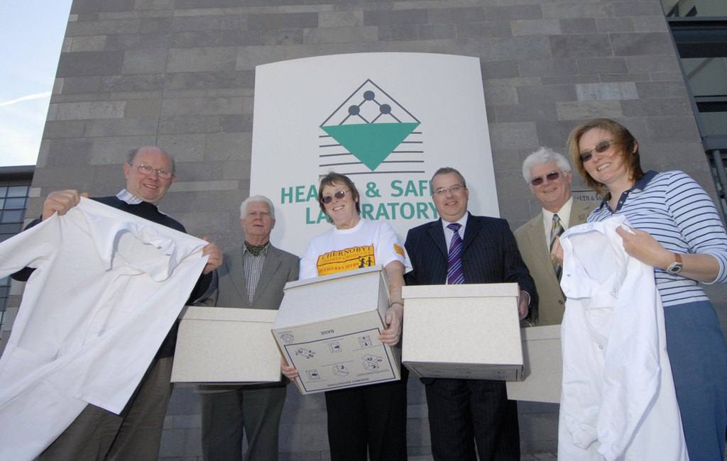 Disaster Aid Effort - Rotary Club of Buxton - HSL donates labcoats to go to Chenobly for hospital use