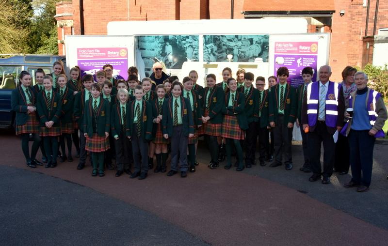 Around the Schools with the Purple4Polio exhibit. - 