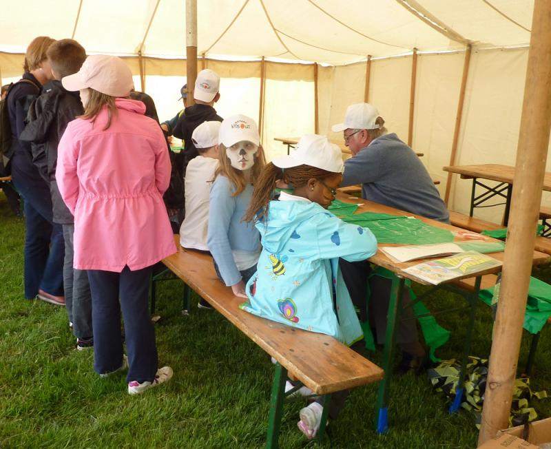Jun 2013 Kids Out Day at Wimpole Hall and Farm - 11 Queueing up for kite making