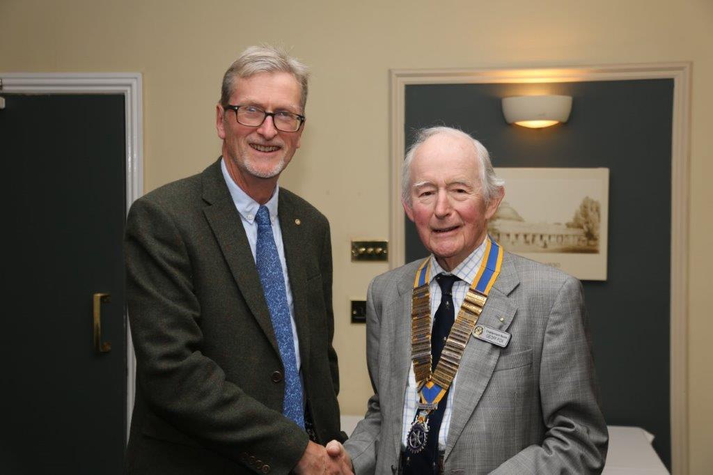 New Members for Cheltenham North - David Hearle with President Geoff