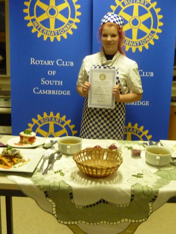 Nov 2012 Rotary Young Chef Competition hosted by Comberton Village College - Winner - Charlie Sissens from Cottenham