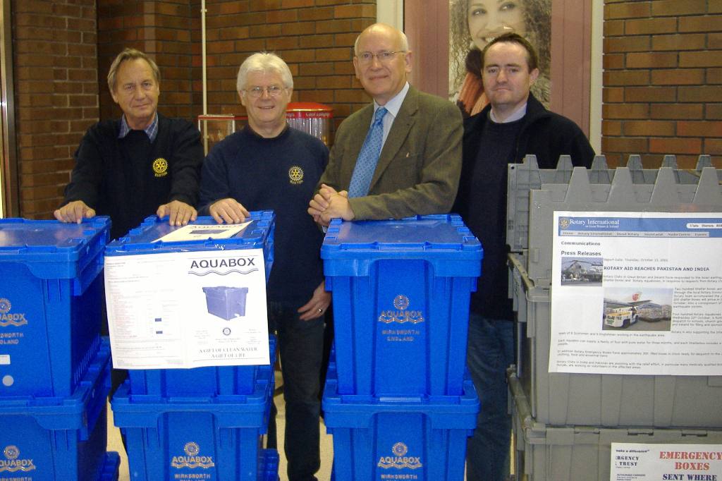 Disaster Aid Effort - Rotary Club of Buxton - .Raising funds for Aquabox with Local MP Tom Levitt's support