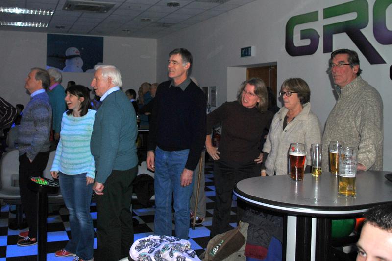 Steak and Bowls at the Grove in Leominster - Go Dorothy! - from left Patrick, Claire, Adam, Julian, Ann, Maureen, David