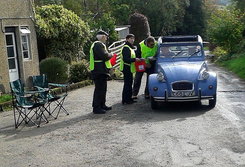 Vintage Sports Car Club hill climb Oct 2014 - The only 2CV there....