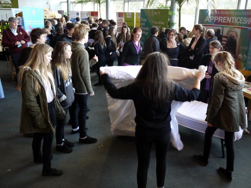 2015 Opening Doors to a Brighter Future - Wadebridge School students have fun interacting with the various career advisors (03)