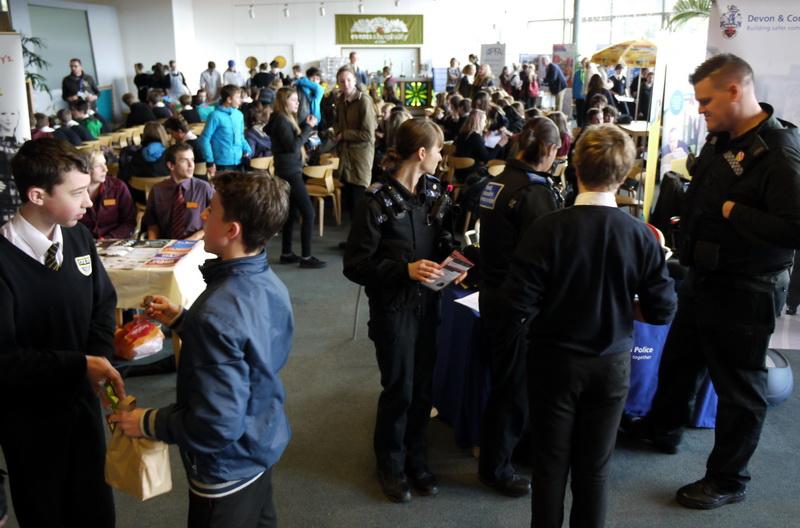 2015 Opening Doors to a Brighter Future - Wadebridge School students have fun interacting with the various career advisors (04)