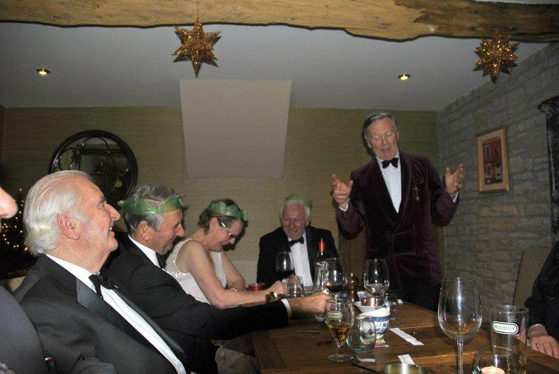 Evening Christmas Meal at the Stagg Inn, Titley - Bruce tells us of the origami club