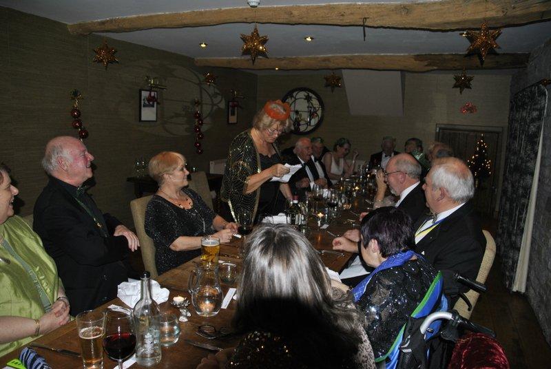 Evening Christmas Meal at the Stagg Inn, Titley - Having a laugh 1