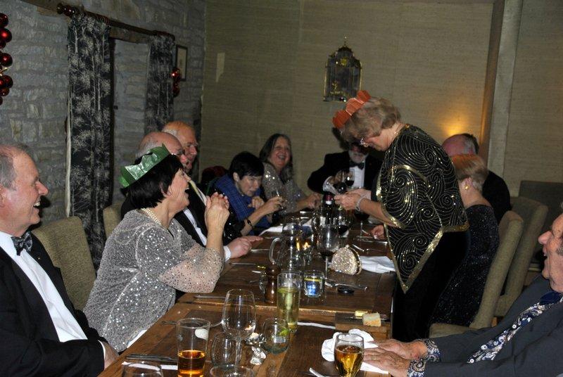 Evening Christmas Meal at the Stagg Inn, Titley - Having a laugh 3