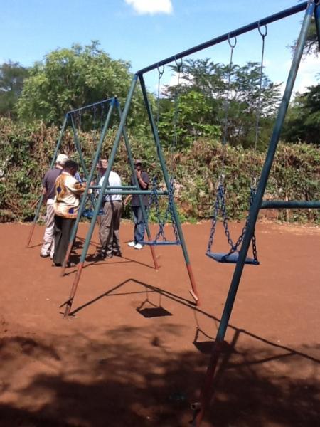 2015: Visit to Tanzania - Swings in place at Msandaka School