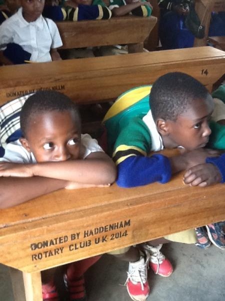 2015: Visit to Tanzania - Ghona Vocational College made desks in use at Nwasangare School