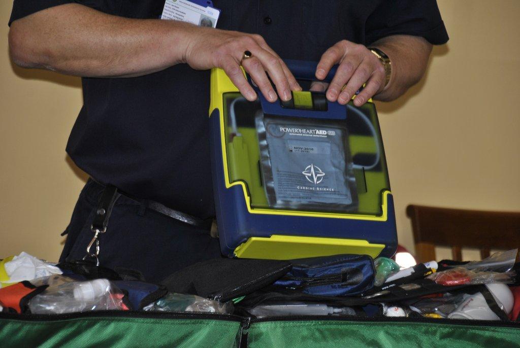 Dinner and First Responders speaker at the Baron - Defibrillator available in locations across the region