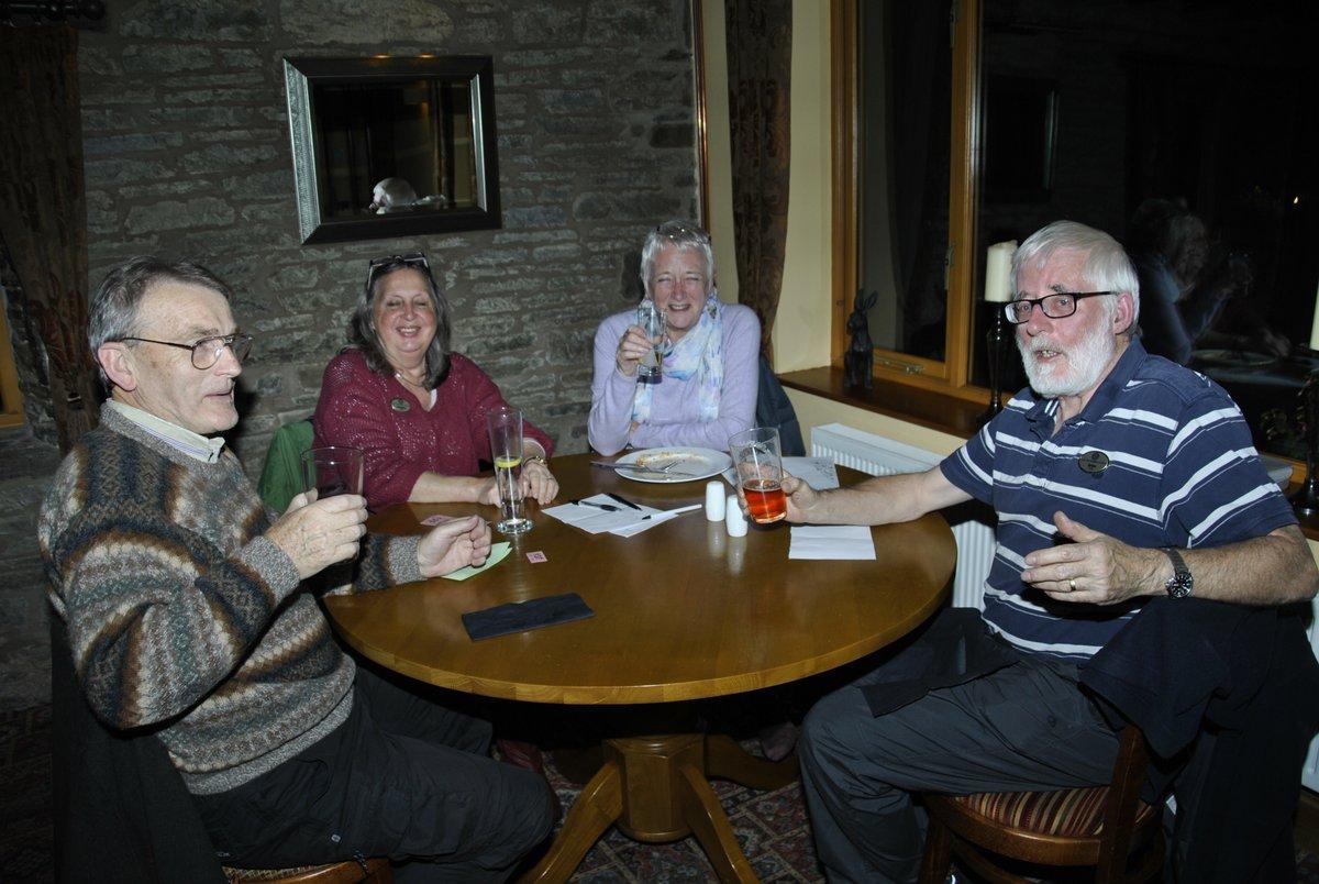 Fun charity quiz night including supper at the Baron - David, Chris, Heather, Brian