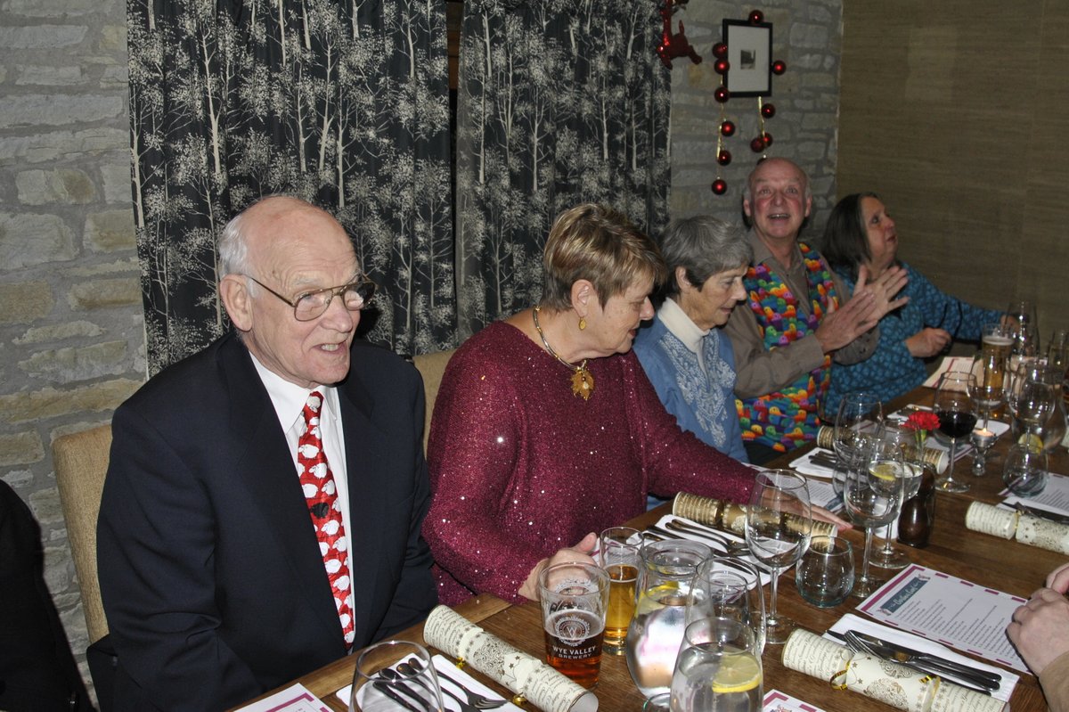 Christmas dinner at the Stagg in Titley - Peter, Sheila, Mary, Kim, Christine
