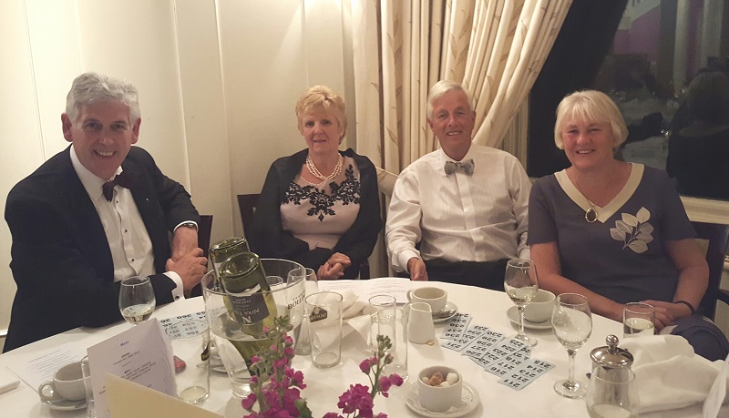 26th Charter Anniversary Dinner - David and Jane Brown with guests Graham and Linda Crawford from Crickhowell Club South Wales.