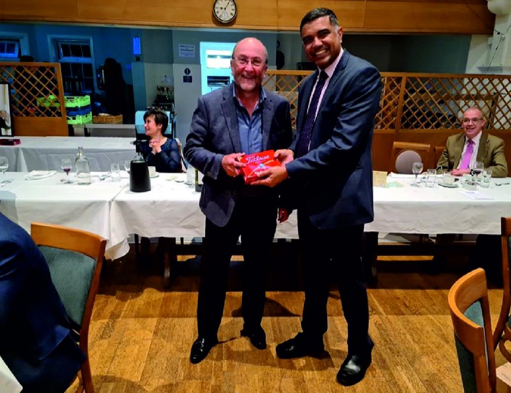 CENTENARY CHARITY GOLF DAY 18 MAY 2022 - Rtn. Graham Best with President Oumesh. – Nearest the Pin on the 13th.