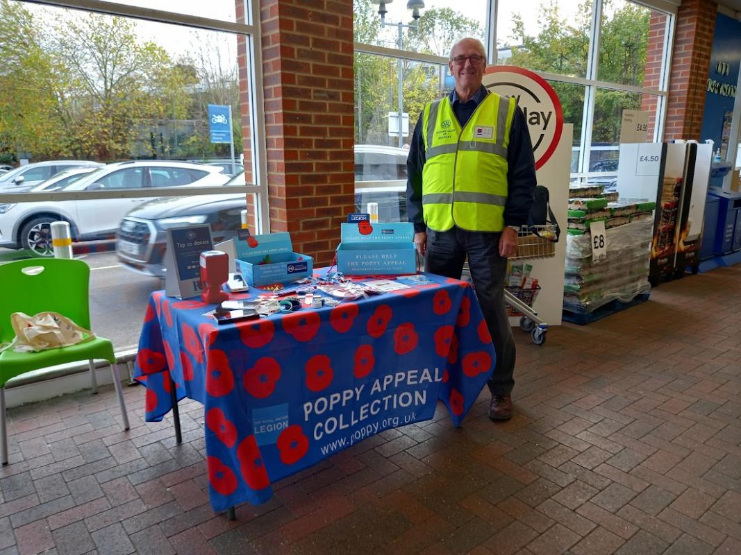 Poppy Appeal - Nov 2022 - Rtn. John, Bromley RC collecting at Tesco, Bromley