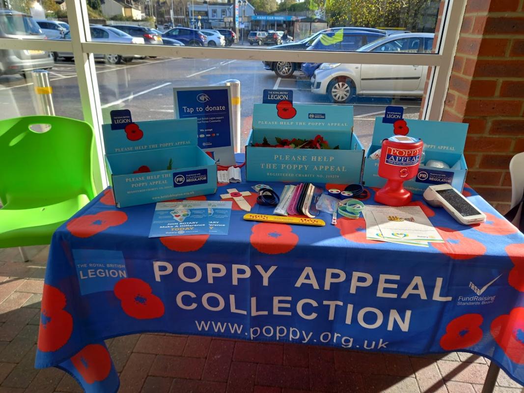 Poppy Appeal - Nov 2022 - The Poppy table at Tesco