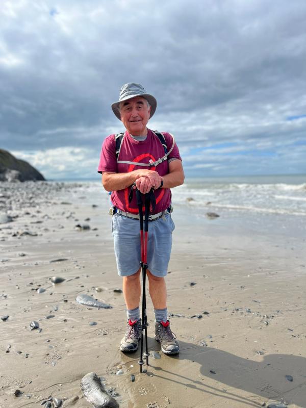 Round Wales charity walk for Blood Cancer UK - Beside Cardigan Bay, north of Aberystwyth.