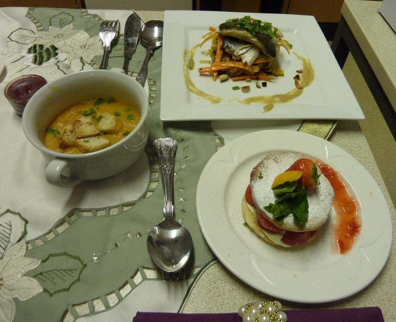 Nov 2012 Rotary Young Chef Competition hosted by Comberton Village College - The delicious winning meal