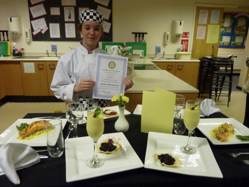 Nov 2012 Rotary Young Chef Competition hosted by Comberton Village College - Erin - Runner-up from Comberton