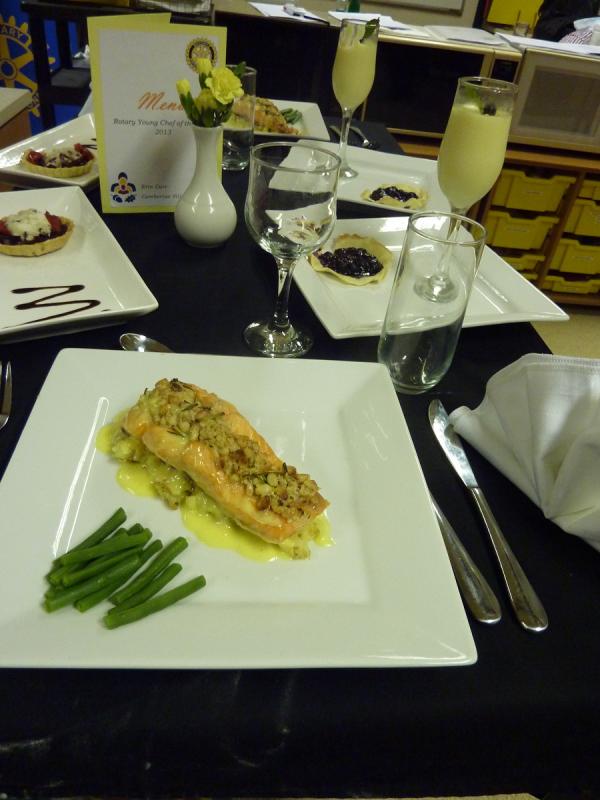 Nov 2012 Rotary Young Chef Competition hosted by Comberton Village College - Erin's lovely meal