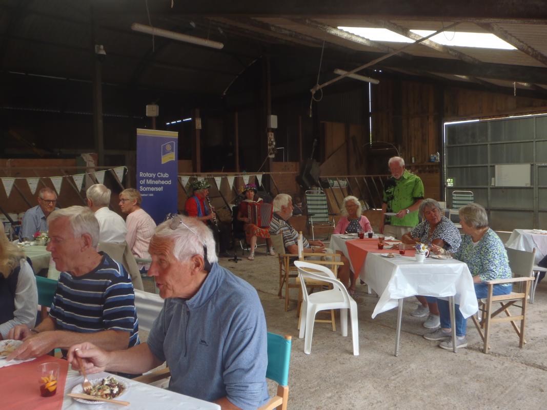 New Presidents BBQ - Under the cover of the barn and with accompanying music the diners enjoyed the food
