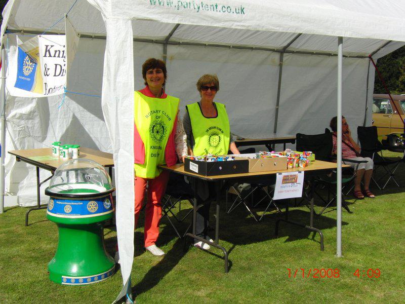 Knighton Show Stall - Cathy and Janet after their successful afternoon