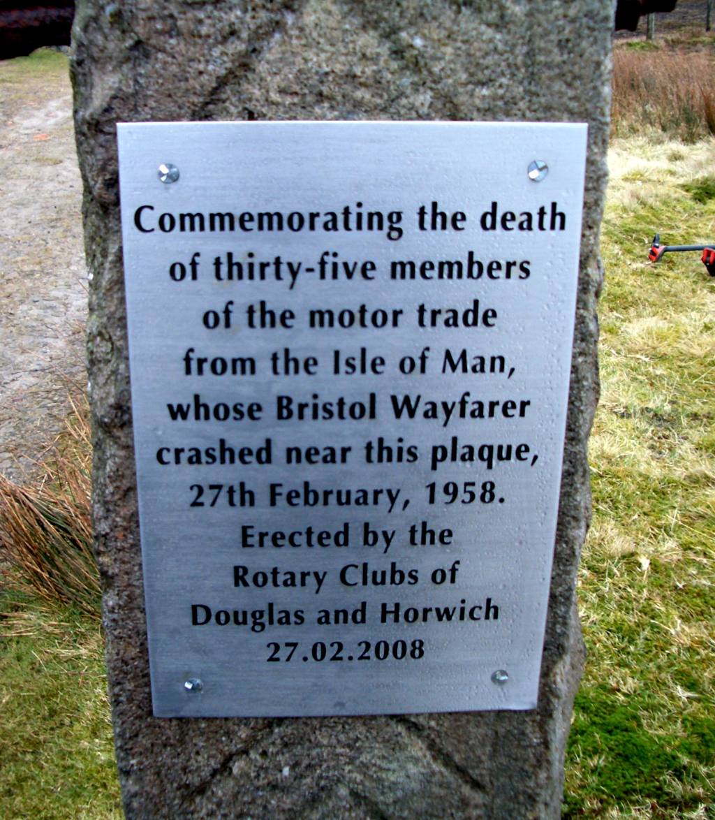 Winter Hill - Plaque unveiled at the crash site 27/2/2008
