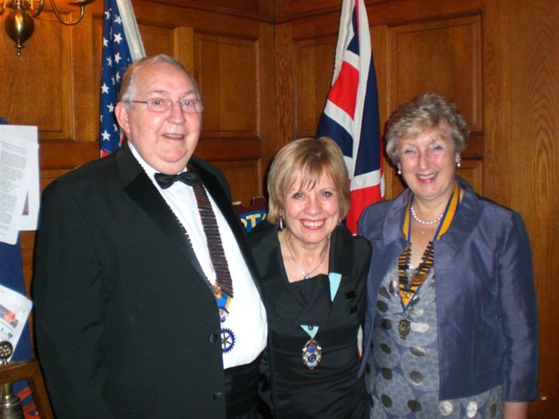 PRESIDENT'S NIGHT 2010 - President Malcolm Brown and his wife, Doreen, President of Sale Inner Wheel, with District Governor Margaret Hutchinson