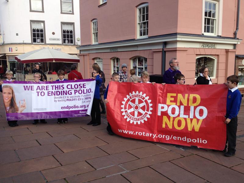 World Polio Day - Banners at Carlisle Flash Mob