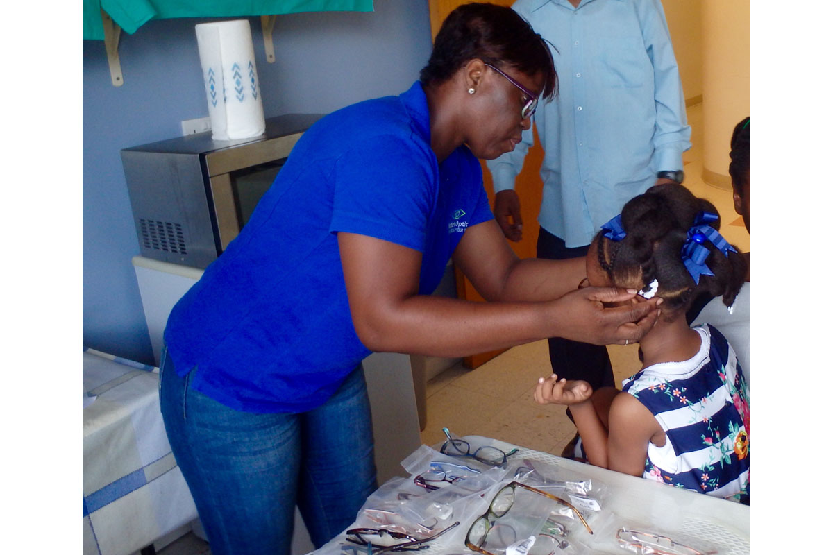 Children's Eye Test Programme, Carriacou - A patient receives treatment