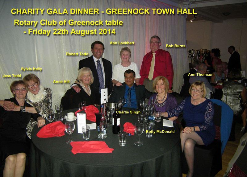 Greenock Telegraph Gala Dinner - The Greenock Rotary Table at the Gala