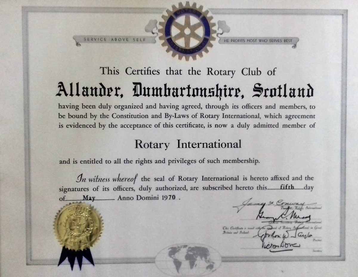 50 Years of Allander Rotary - Charter Photo adj 1