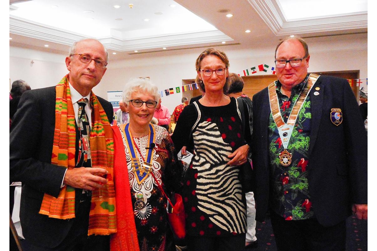 Rotary York Ainsty Charter Night 2018 - RYA Charter celebration - RYA's twin club - Muenster St Mauritz - represented by President Martin Beckmann, seen with wife Eva, RYA President Issy Sanderson  and D1040 Governor Nigel Arthurs
