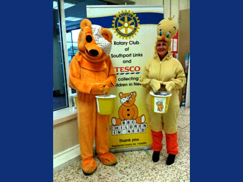 Children in Need Collection - Rotarian Jan Impanni with Pudsey