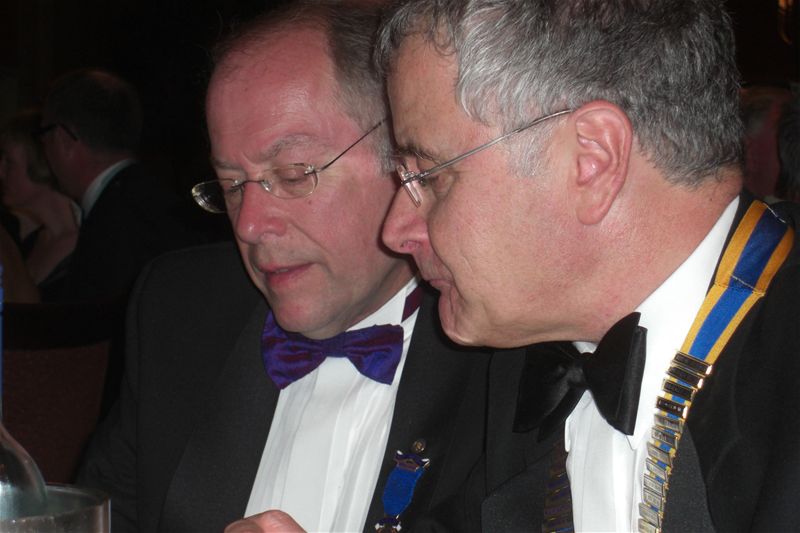 DISTRICT CONFERENCE 2009 - The gala dinner wine list - always a challenge for Rtn. Nigel Turner and Rtn. Graham King