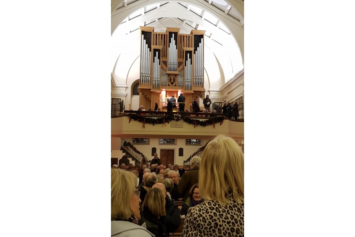 District Governor's Newsletter - January 2019 - A Christmas song on the organ to play us out at the 5 Clubs Carol Concert at Haileybury School Chapel