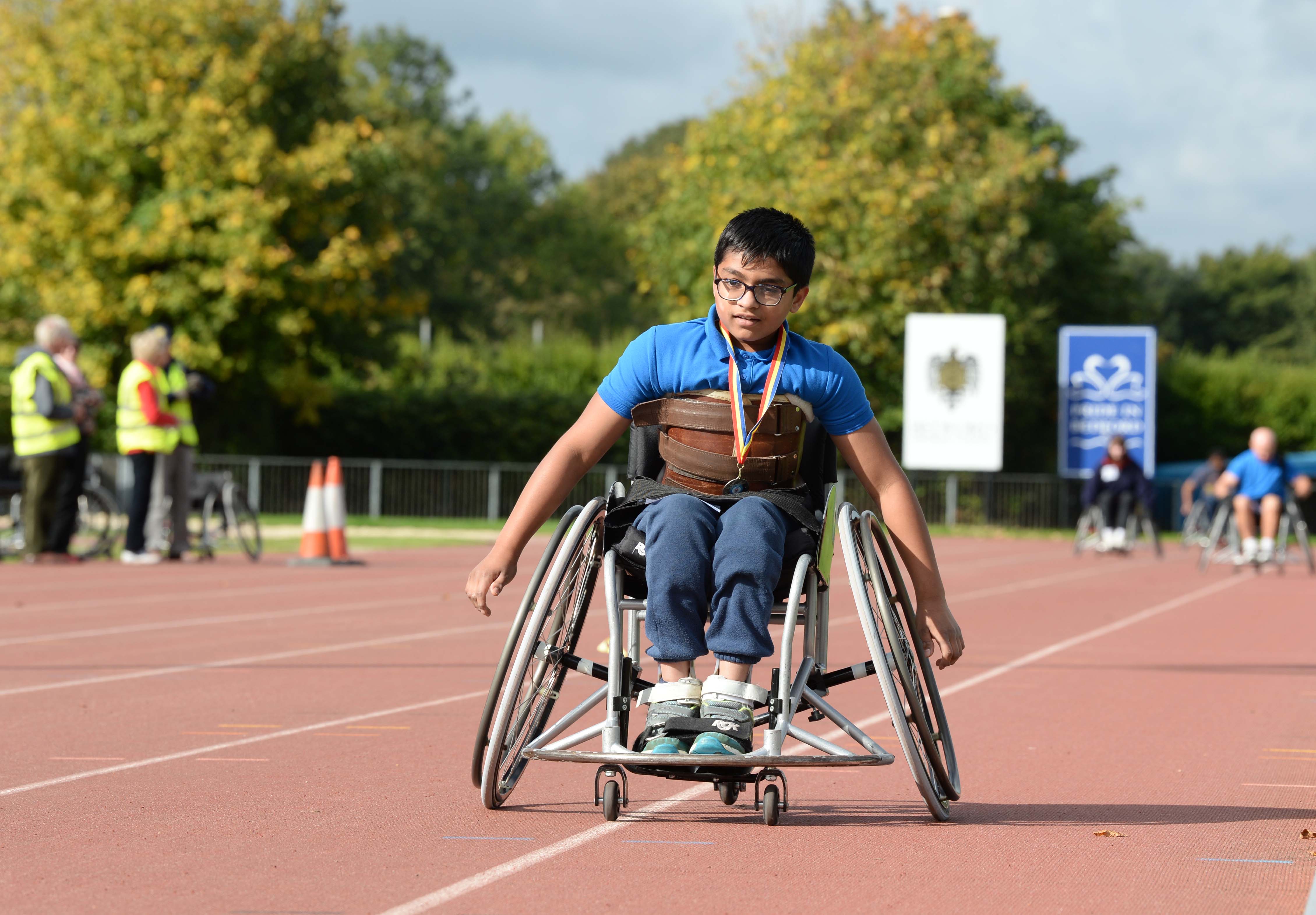 Joint Rotary Clubs Success with “Push4IT” Wheelchair Racing - Varun Bandi shows us how to do it - Perfect control!