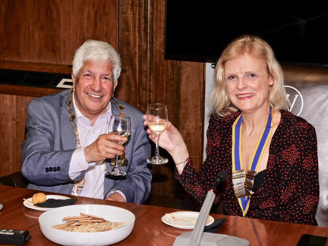 Watford Rotary Club Celebrates 95 Years Of Service - Area District Governor Rabi Martins with Nancy's Isabelle