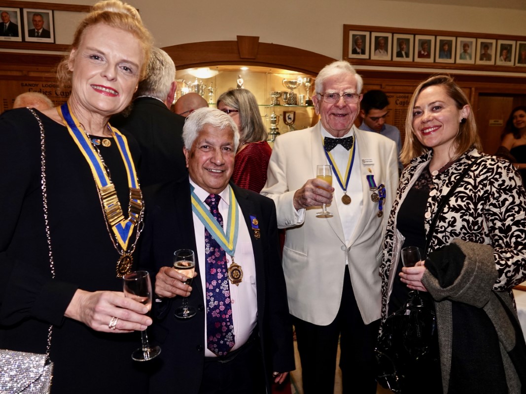 Watford Rotary Club Celebrates 95 Years Of Service - Isabelle, Rabi, together with Watfrod's Elder Statesman Michael Hammond and guest from Nancy