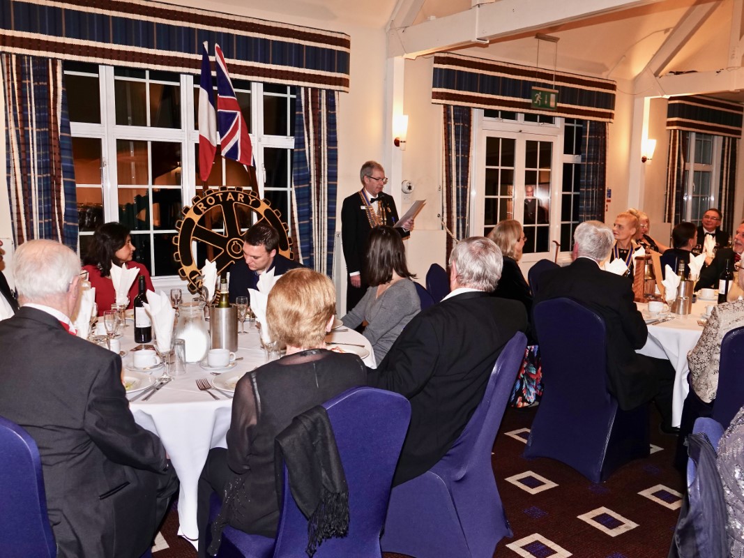 Watford Rotary Club Celebrates 95 Years Of Service - Tim addresses the diners at the black tie dinner