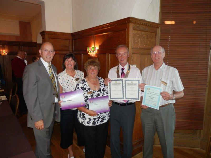 Rotary Year 2012-13 - DG Keith Best presented six certificates to the Dunbar Club