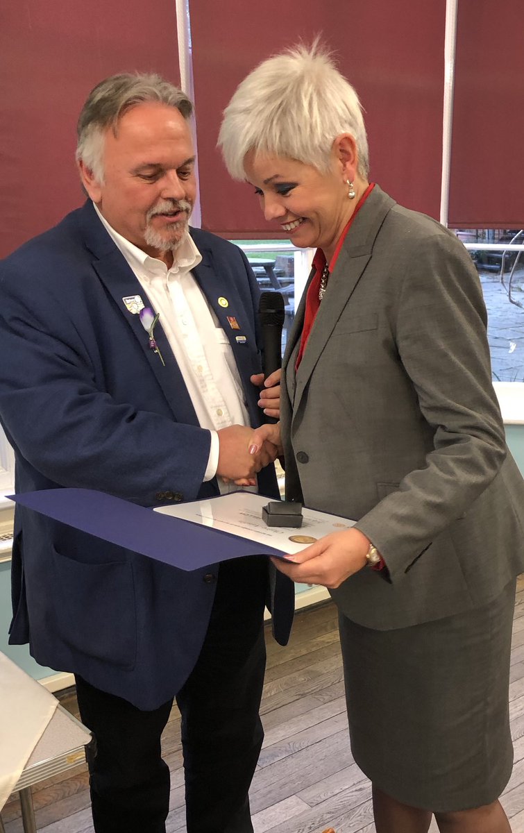 District Governor's Newsletter - March 2019 - Presenting a Paul Harris to Claire Hope at Stevenage Rotary’s annual Tea Party and Presentation’s afternoon