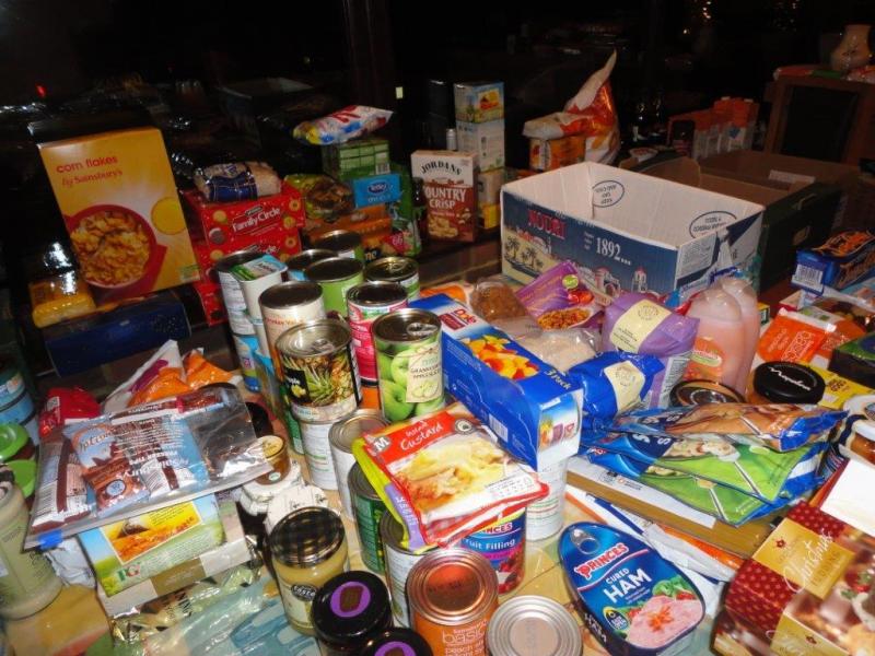 Christmas Food and Clothing Collections - Selection of food generously donated by Chestfield residents