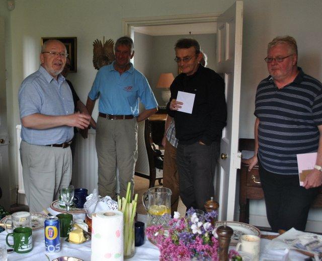 Frugal Lunch meeting at the Morgan's - Vote of thanks from Norman to  David and Trixie, with David and Kevin standing by....
