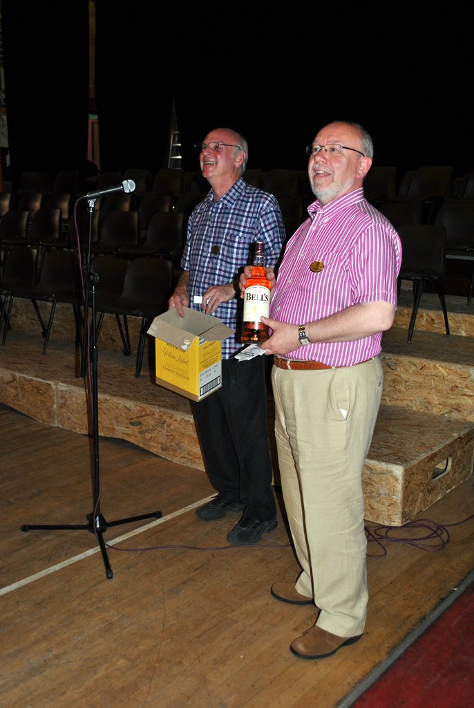 Treorchy Male Choir charity concert  - Presenting the raffle prizes