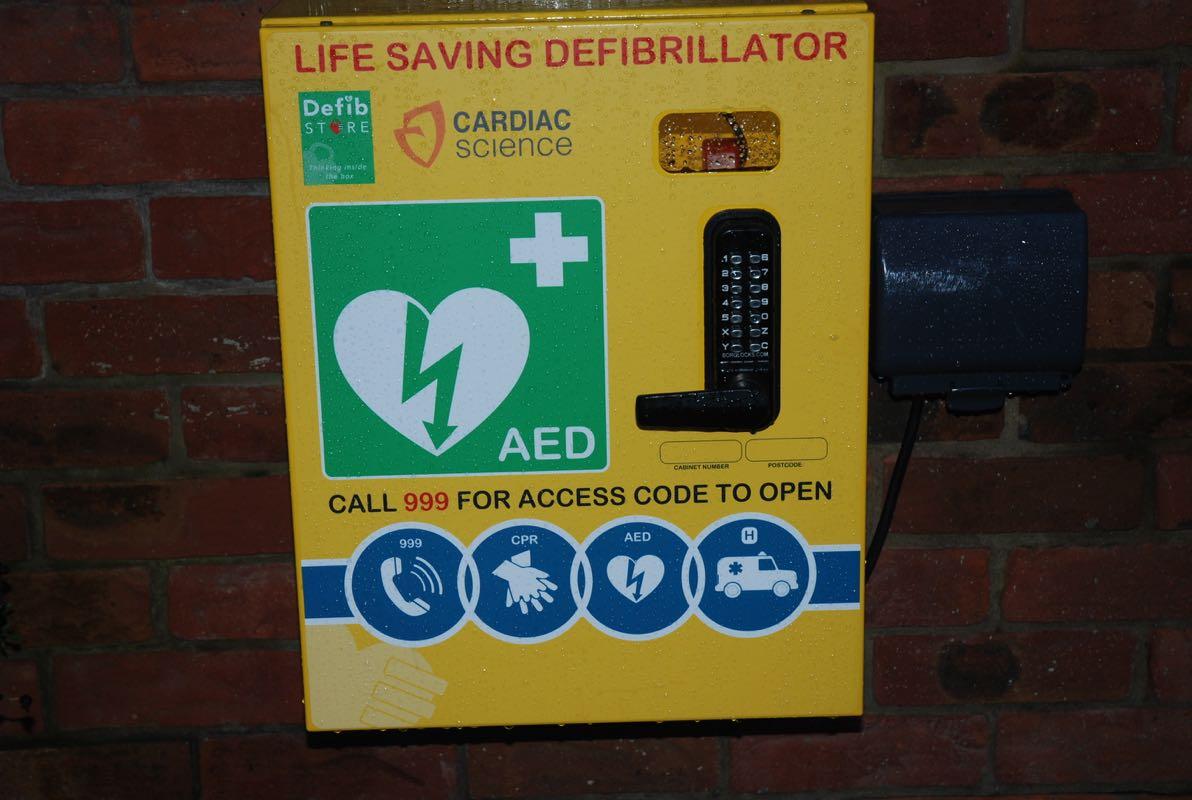 Picture - New Defibrillator outside Shajan Indian Restaurant on A59 Clayton-le-Dale Blackburn BB1 9EX