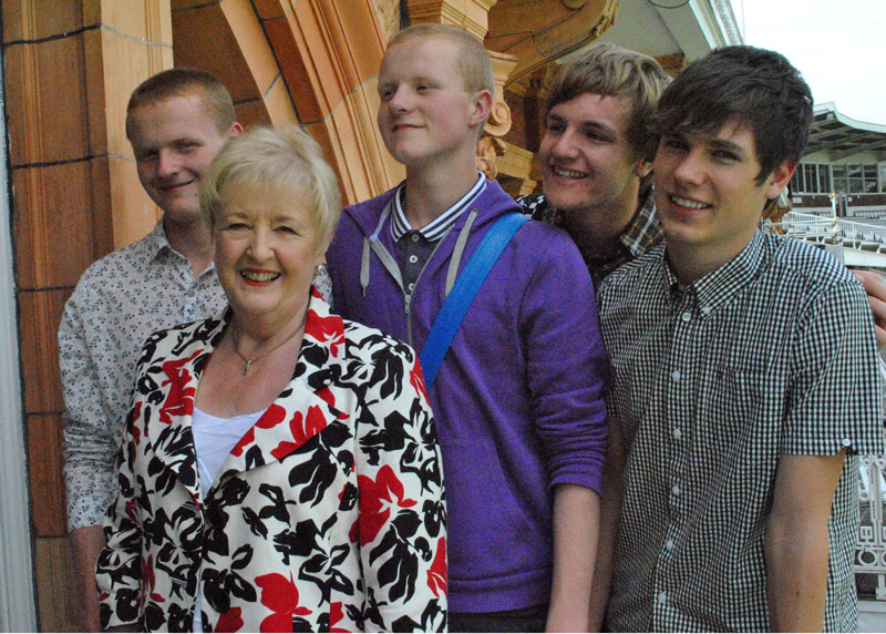 Trip to Lords - Barbara and her boys.