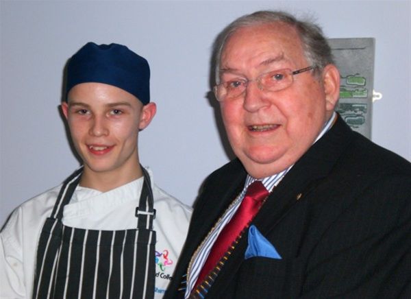 2011 ... A YEAR IN THE LIFE - Daniel Sharman, a 16 year-old student on Trafford College's catering course, received the club's 2011 merit award from the president, Rtn Malcolm Brown.